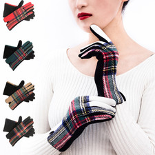 Retro Plaid Gloves Velvet