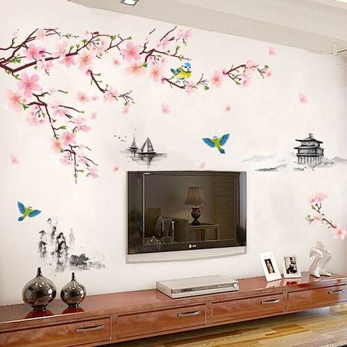 Large pink blossom wall - large,