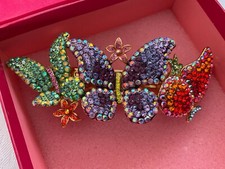 Butler & Wilson B&W - Multicoloured Crystal Hair Clip - Butterflies - Boxed