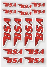 14x BSA motorcycle decals / stickers, printed on quality vinyl & laminated