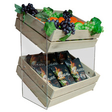 2 Tier Crate Wood Vegetable Crate Storage Box. Fruit  Basket Kitchen (CRATE/T2)