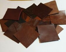 24 x Leather Pcs -6.5x6.5cm Mixed Browns/Reds  Scraps Offcuts, - Craft,  Patches