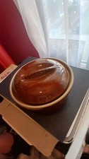 Large  French Brown Casserole Dish with lid Ceramic F 17