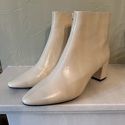 Cream faux patent leather - m&s,