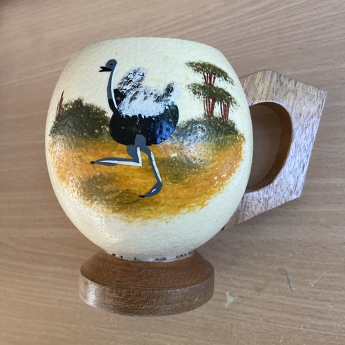 Vintage hand painted ostrich - hand,