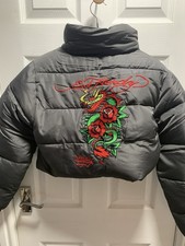 Ed Hardy Cropped Puffer Jacket