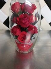 Miracle REAL RED Roses Bouquet Everlasting Roses In Glass Vase Ornament Décor