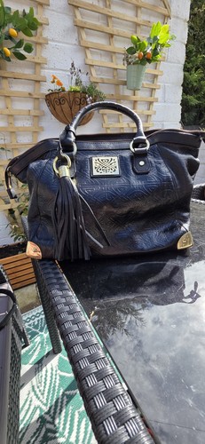 Biba black leather handbag - biba,