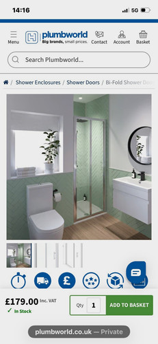 Washford chrome fold shower - chrome,