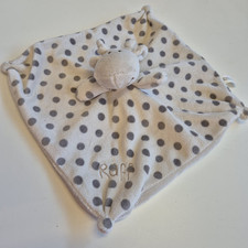 Elli & Raff Grey Cream Spot Giraffe Baby Comforter Blankie Soother Soft Toy
