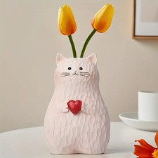 Resin Cartoon Cat Bud Vase