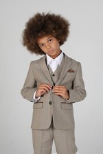 Boys Tweed Textured Suit in