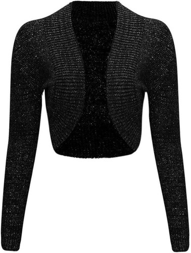 Ladies lurex open front - lurex, up