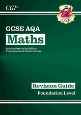 New CGP GCSE AQA grade 9-1 FOUNDATION maths revision guide book + online edition