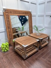 Sofa Workshop Knuckle Joint Side Table Outdoor Indoor Reclaimed Teak Steel £1395