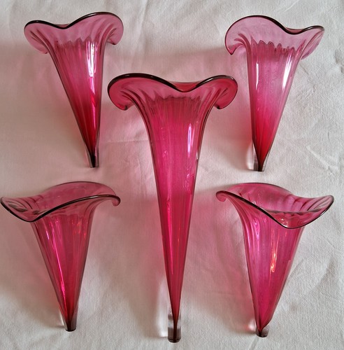 Vintage set cranberry - of, 5