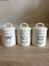 David Mason Vintage Tea Coffee Sugar canisters Ceramic country retreat farmhouse