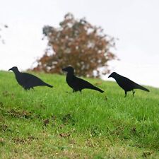 3pc Crow Shooting Target Ground Spike Black Bird Silhouette Air Gun Scarer