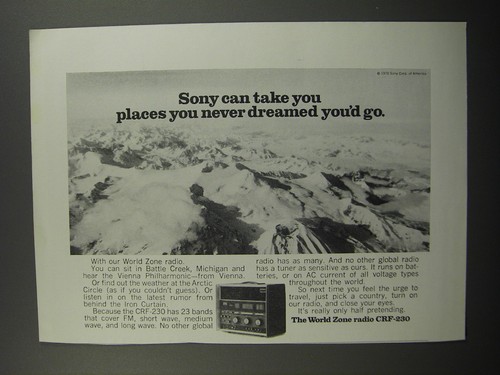 1970 sony crf 230 world - sony, zone