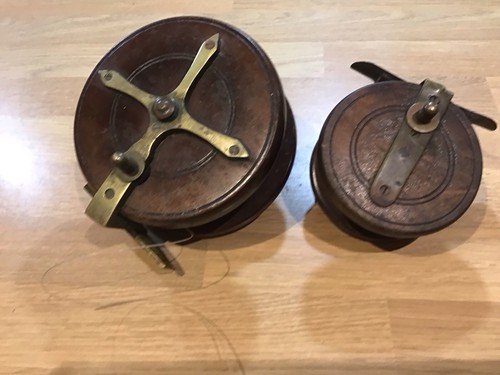 Antique wooden fishing reels - antique,