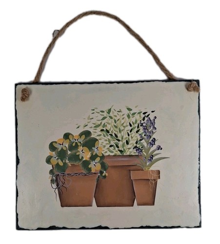 Hand painted slate - hand, tile