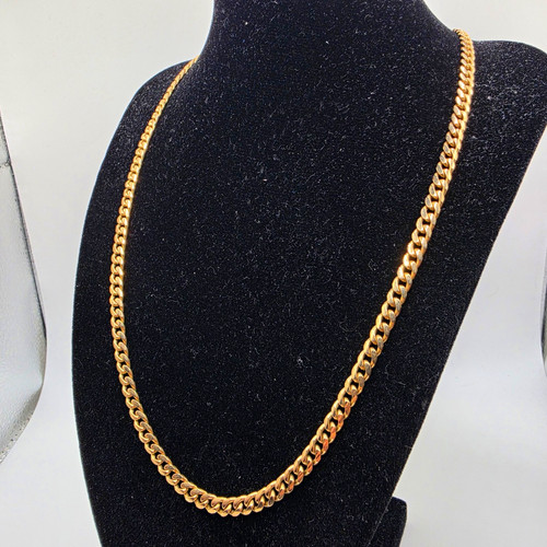 9ct gold curb chain necklace - gold,