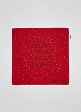 Moschino 100% Silk Scarf - Red and White - "Count Your Lucky Stars"