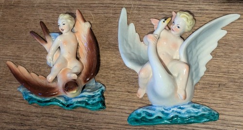 Vtg italian cherubs birds - vtg., on