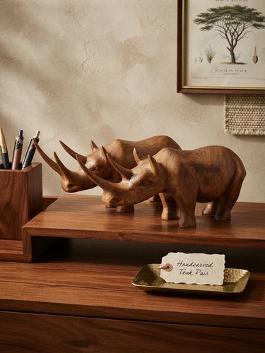 Pair vintage hand - vintage, hand-carved