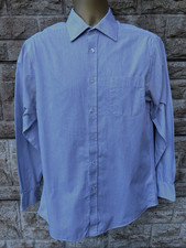 Mens Thomas Nash Grey Striped Classic Fit Long Sleeved Shirt UK 15.5"