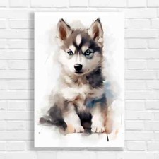 Captivating Husky Puppy Canvas