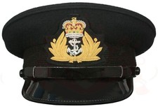 ROYAL NAVY OFFICER BLACK CAP