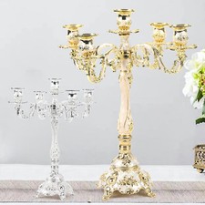 Table Candlesticks Candelabra Home Party Wedding Dining 5-Arm Candle Holder UK