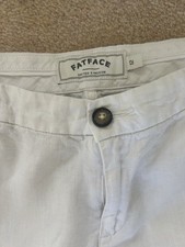 Fat Face White Linen Cropped