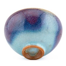 Chinese Jun Ware Bowl Purple Splashed Flambé Style Glaze Late 20th Century