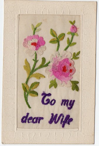 Ww1 patriotic embroidered - embroidered, silk