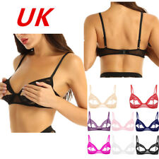 Womens Sexy Bralette Sheer Lace Floral Lingerie Cutout Cupless Unlined Bra Top