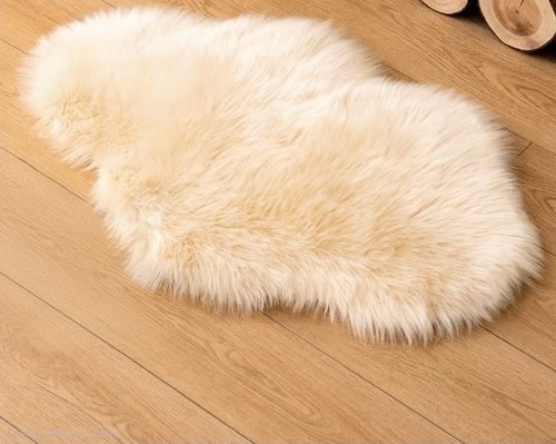 Miulee faux fur area - faux, rug