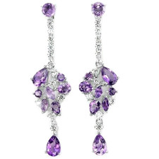 Silver Earrings Amethyst