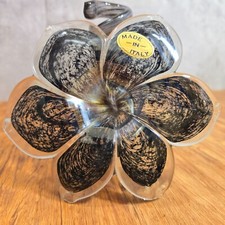 Murano Crystal Glass Flower. Art Glass Ornament Paperweight - Made In Italy