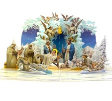 BC Worldwide Ltd 3D PopUp Xmas Card Nativity Manger Jesus Angel Merry Christmas