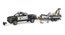 Bruder RAM 2500 Police Pickup with L+S Module, trailer and boat