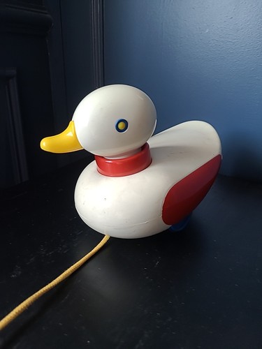 Vintage pull along duck toy - pull,