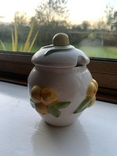Vintage Ceramic Lidded Preserve Marmalade Pot. Oranges/lemon Fruit Design