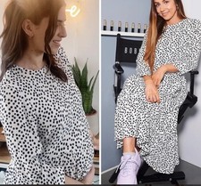 NWT Zara White W/Black Polka