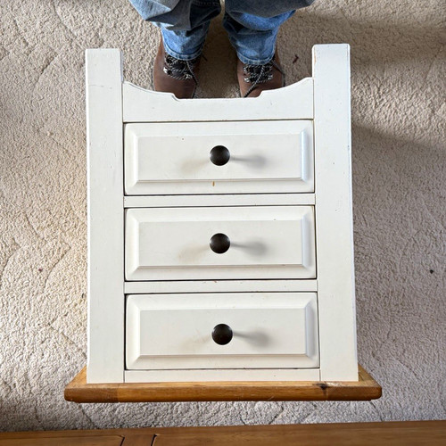 White painted wooden - white,