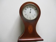 Antique Carved inlaid Edwardian Balloon / Mantel Clock - working French movement
