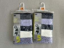 Ex Marks & Spencer Cotton Lycra Full Briefs Knickers 2 x 5 Pack Size 10 BNWT