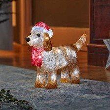 Christmas LED Dog Decoration Light Up Dachshund Ornament Home Xmas Decor Battery