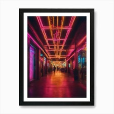 Neon Lights 1 Art Print Framed